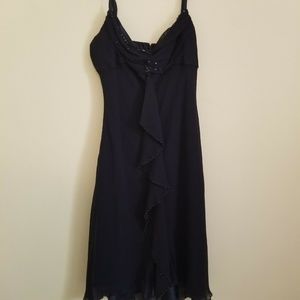 Nine West LBD Black Dress Sz 10 NWT Silk Spaghetti